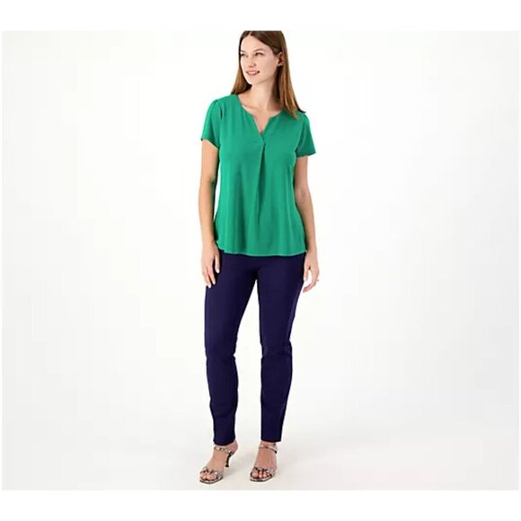 New Isaac Mizrahi Live! Medium Grey Petite Elements 24/7 Stretch Pants Petite 2X - Picture 3 of 5